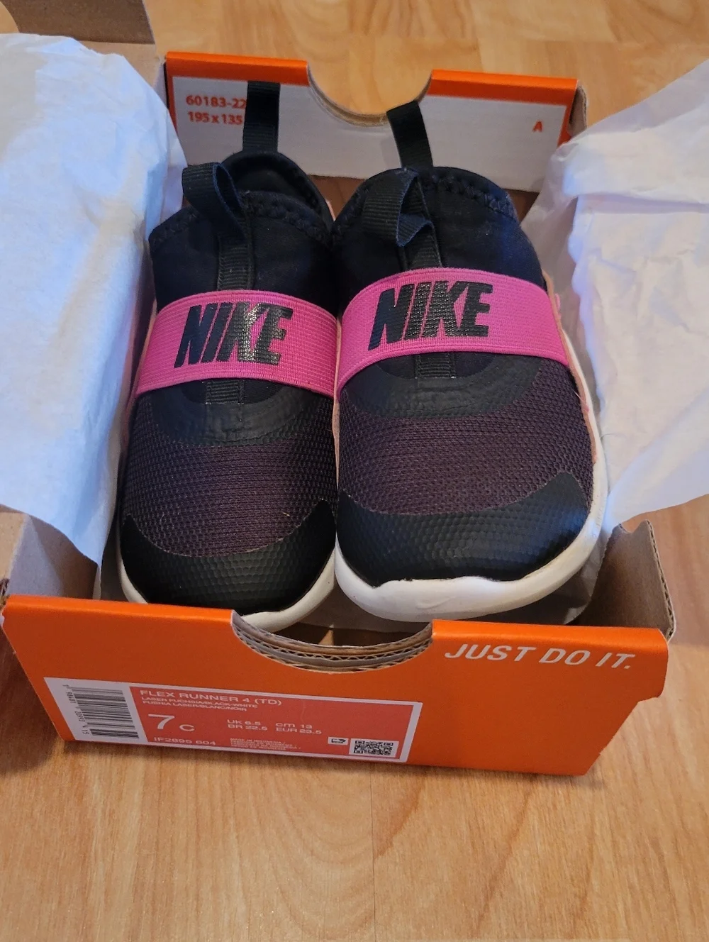 Nike Flex Runner 4 Fuchsia Black Toddler Size 7